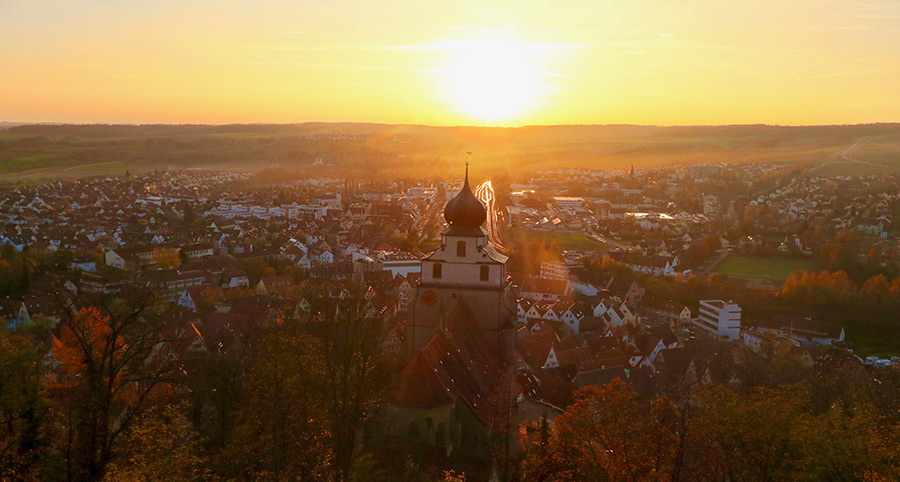 Herrenberg in der herbstlichen Abendsonne